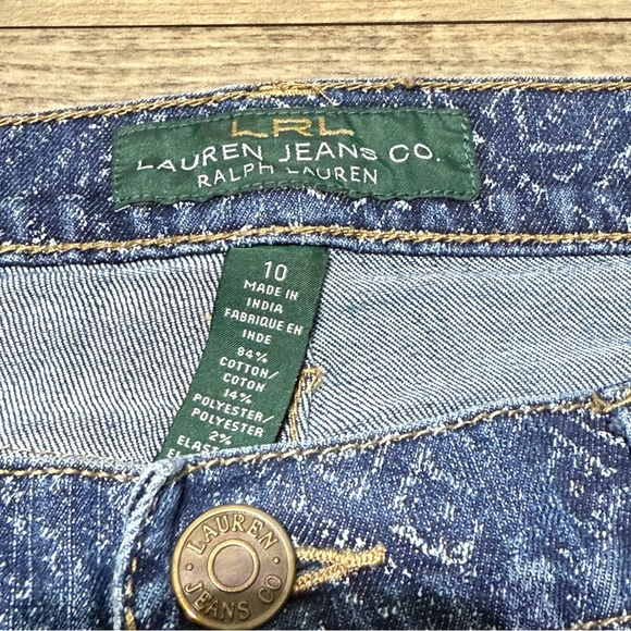 Ralph Lauren Jeans LRL Modern Skinny Mosaic Print Size 10 Mid Rise Straight Leg - Picture 8 of 12